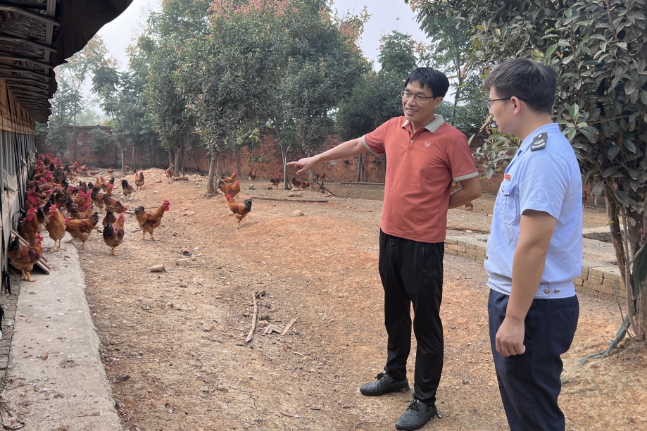 图为纳税人为税务干部介绍养殖场 (3).jpg 图为纳税人为税务干部介绍养殖场 (3).jpg